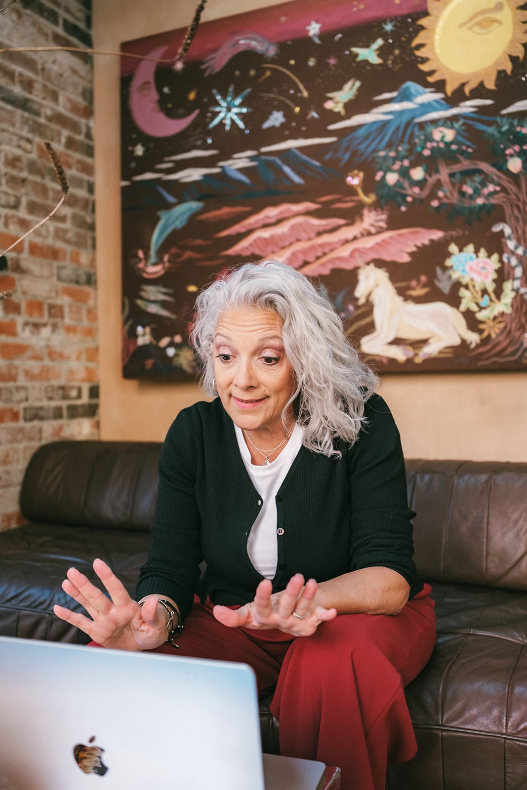 Woman sharing Christmas Ideas with others