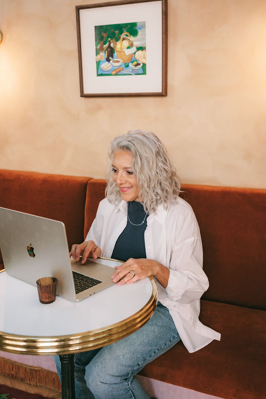 Woman at computer planning