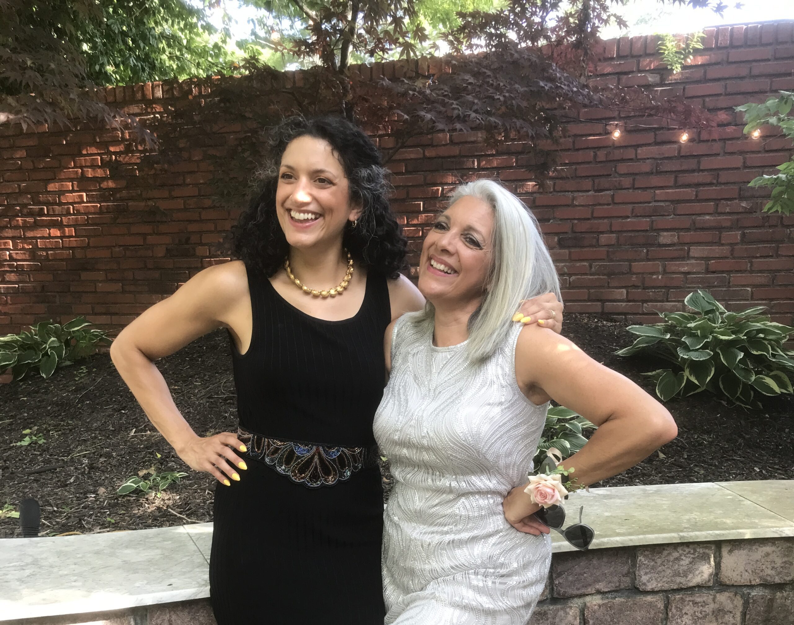 Mother and daughter laughing